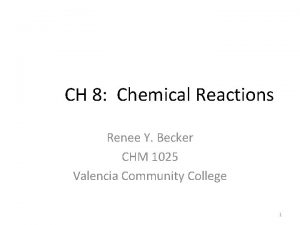 CH 8 Chemical Reactions Renee Y Becker CHM