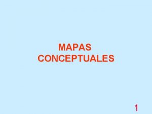 MAPAS CONCEPTUALES 1 CONCEPTO Es una abstraccin que