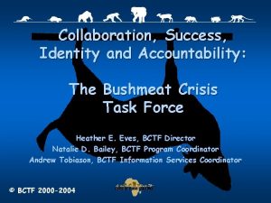 Collaboration Success Identity and Accountability The Bushmeat Crisis