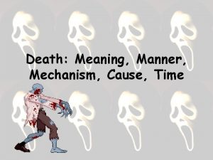 Death Meaning Manner Mechanism Cause Time Back in