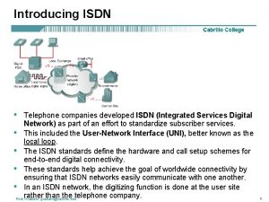 Introducing ISDN Telephone companies developed ISDN Integrated Services