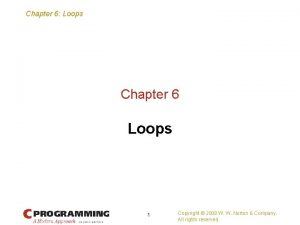 Chapter 6 Loops Chapter 6 Loops 1 Copyright