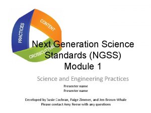 Next Generation Science Standards NGSS Module 1 Science