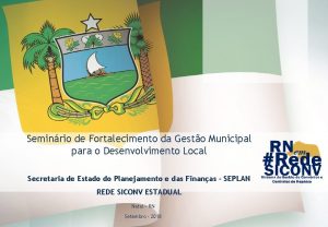 Seminrio de Fortalecimento da Gesto Municipal para o