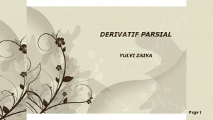 DERIVATIF PARSIAL YULVI ZAIKA Free Powerpoint Templates Page