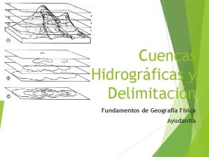 Cuencas Hidrogrficas y Delimitacin Fundamentos de Geografa Fsica