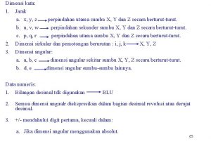 Dimensi kata 1 2 3 Jarak a x