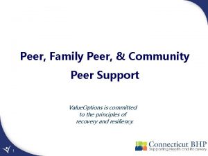 Peer Family Peer Community Peer Support Value Options