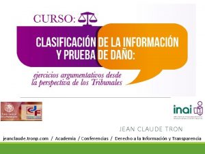 JEAN CLAUDE TRON jeanclaude tronp com Academia Conferencias