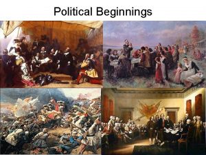 Political Beginnings Early Beginnings English Settlers Brought a