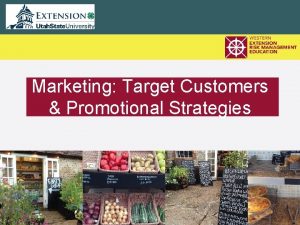 Marketing Target Customers Promotional Strategies Overview Target marketing