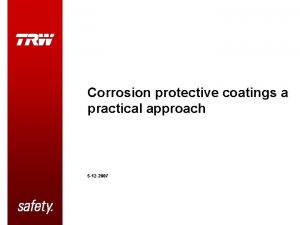 Corrosion protective coatings a practical approach 5 12