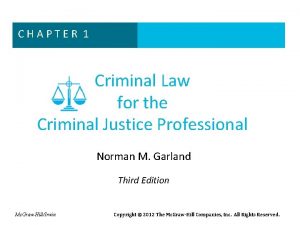 CHAPTER 1 Criminal Law for the Criminal Justice