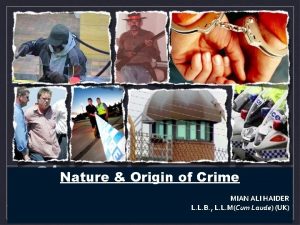 Nature Origin of Crime MIAN ALI HAIDER L