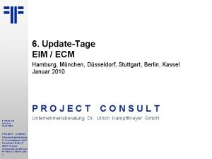 6 UpdateTage EIM ECM Hamburg Mnchen Dsseldorf Stuttgart