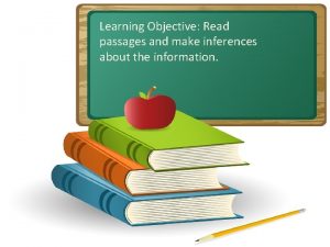 Learning Objective Read Partner share passages and make