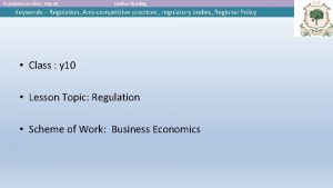 Economics Section Chp 28 Further Reading Keywords Regulation