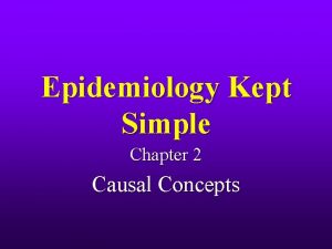 Epidemiology Kept Simple Chapter 2 Causal Concepts 2