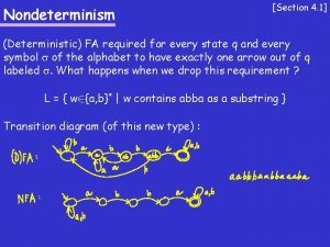 Nondeterminism Section 4 1 Deterministic FA required for