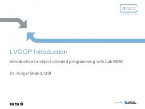 LVOOP Introduction to object oriented programming with Lab