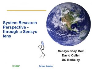 System Research Perspective through a Sensys lens Sensys