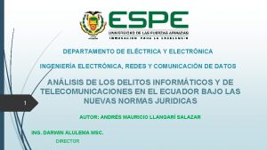 DEPARTAMENTO DE ELCTRICA Y ELECTRNICA INGENIERA ELECTRNICA REDES