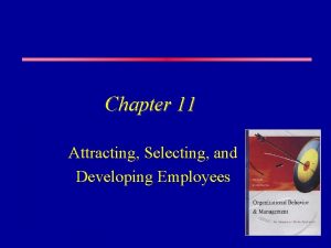 Chapter 11 Attracting Selecting and Developing Employees Staffing