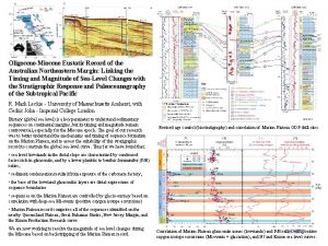 OligoceneMiocene Eustatic Record of the Australian Northeastern Margin