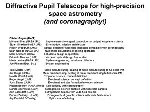 Diffractive Pupil Telescope for highprecision space astrometry and