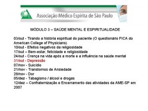 MDULO 3 SADE MENTAL E ESPIRITUALIDADE 03out Tirando