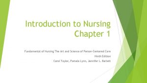 Introduction to Nursing Chapter 1 Fundamental of Nursing