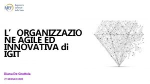 LORGANIZZAZIO NE AGILE ED INNOVATIVA di IGIT Diana