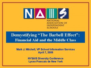 Demystifying The Barbell Effect Financial Aid and the