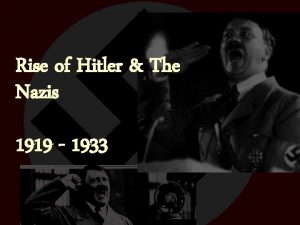 Rise of Hitler The Nazis 1919 1933 After