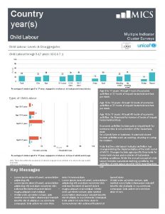 Country years Child Labour Levels Disaggregates Child Labour