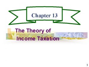 Chapter 13 Theory of Income Taxation 1 Income