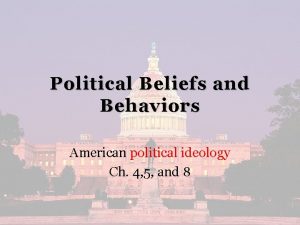 Political Beliefs and Behaviors American political ideology Ch