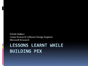Peli de Halleux Senior Research Software Design Engineer