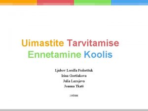 LOGO Uimastite Tarvitamise Ennetamine Koolis Ljubov Lorella Fedortuk