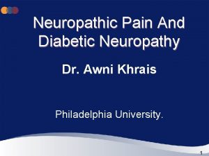 Neuropathic Pain And Diabetic Neuropathy Dr Awni Khrais