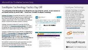 Microsoft Office GoToMarket 365 Success Story Southpaw Technology
