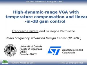 Sistemi Elettronici Integrati B 17 Highdynamicrange VGA with