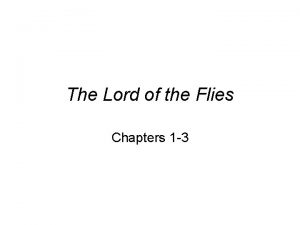 The Lord of the Flies Chapters 1 3