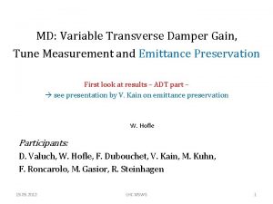 MD Variable Transverse Damper Gain Tune Measurement and