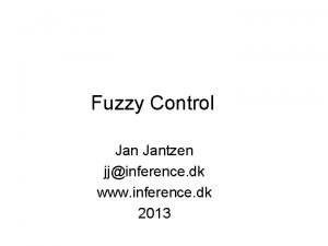 Fuzzy Control Jantzen jjinference dk www inference dk