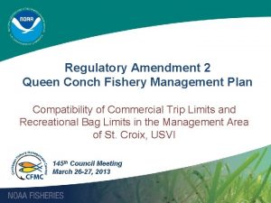 Regulatory Amendment 2 Queen Conch Fishery Management Plan