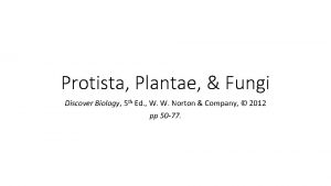 Protista Plantae Fungi Discover Biology 5 th Ed