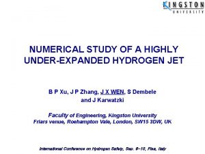 NUMERICAL STUDY OF A HIGHLY UNDEREXPANDED HYDROGEN JET