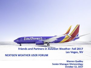 Friends and Partners in Aviation Weather Fall 2017
