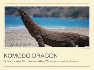 KOMODO DRAGON By Nash Hawkins Karl Holzmann William